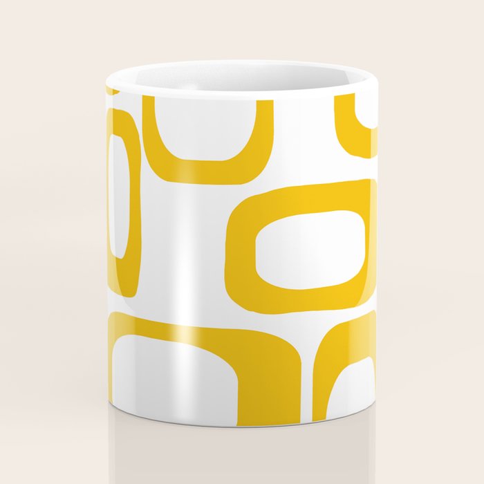 Mid Century Modern Shapes Mustard Coffee Mug Gallery Image 4