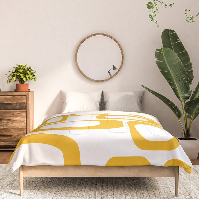 Mid Century Modern Shapes Mustard Comforter Gallery Image 3