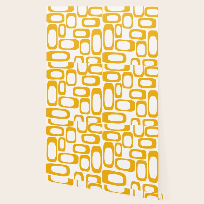 Mid Century Modern Shapes Mustard Wallpaper Gallery Image 2