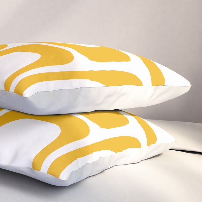 Mid Century Modern Shapes Mustard Pillow Sham Gallery Image 3