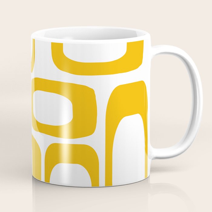Mid Century Modern Shapes Mustard Coffee Mug Gallery Image 1
