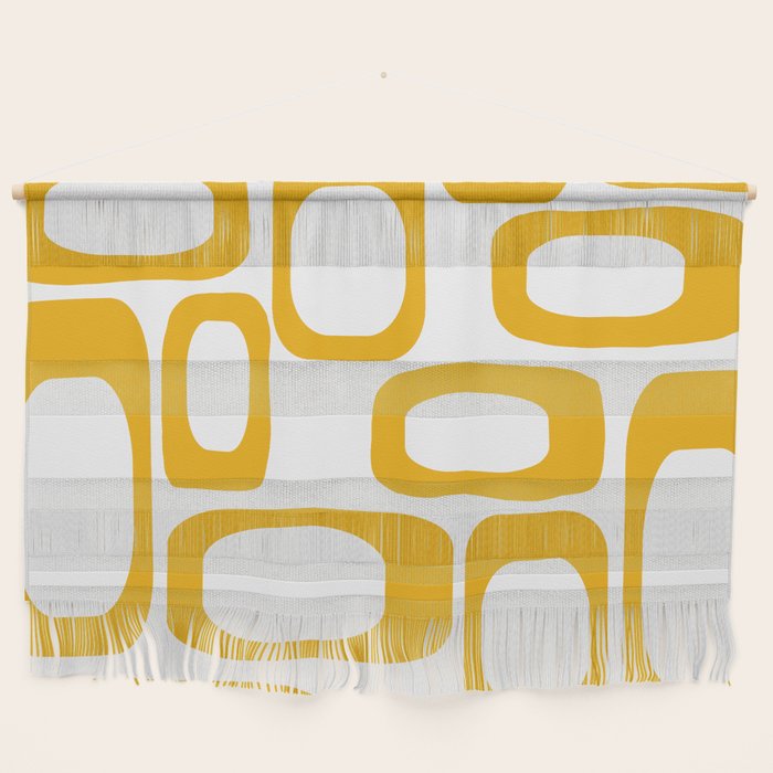 Mid Century Modern Shapes Mustard Wall Hanging Gallery Image 1