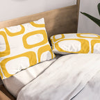 Mid Century Modern Shapes Mustard Pillow Sham Gallery Image 2