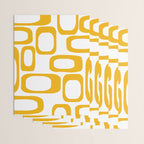 Mid Century Modern Shapes Mustard Wrapping Paper Gallery Image 3