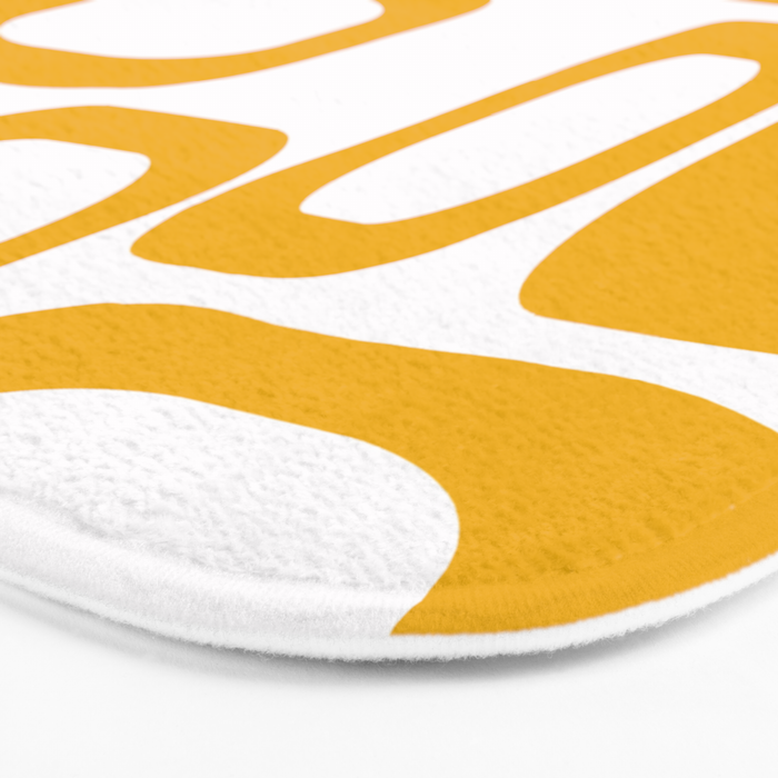 Mid Century Modern Shapes Mustard Bath Mat Gallery Image 3