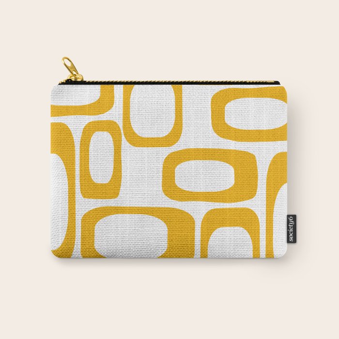 Mid Century Modern Shapes Mustard Carry All Pouch Gallery Image 1