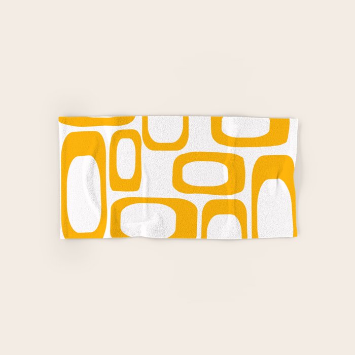 Mid Century Modern Shapes Mustard Bath Towel Gallery Image 1