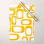 Mid Century Modern Shapes Mustard Wrapping Paper Gallery Image 1