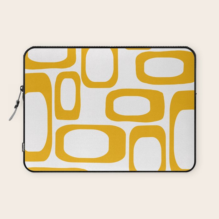 Mid Century Modern Shapes Mustard Laptop Sleeve Gallery Image 1