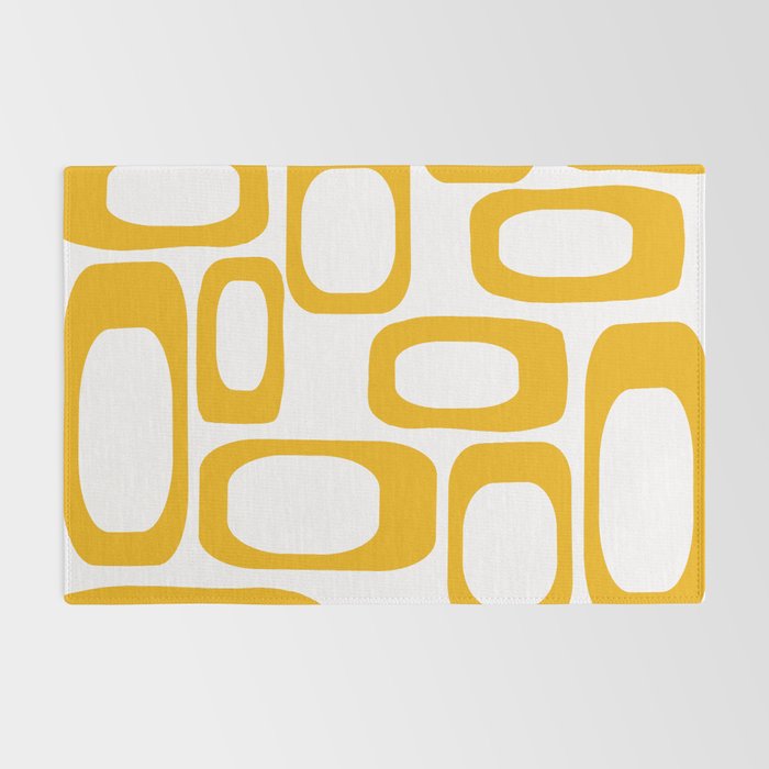 Mid Century Modern Shapes Mustard Rug Gallery Image 2
