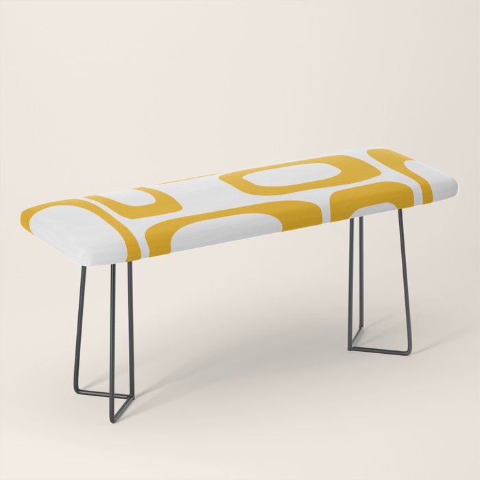 Mid Century Modern Shapes Mustard Bench Gallery Image 1