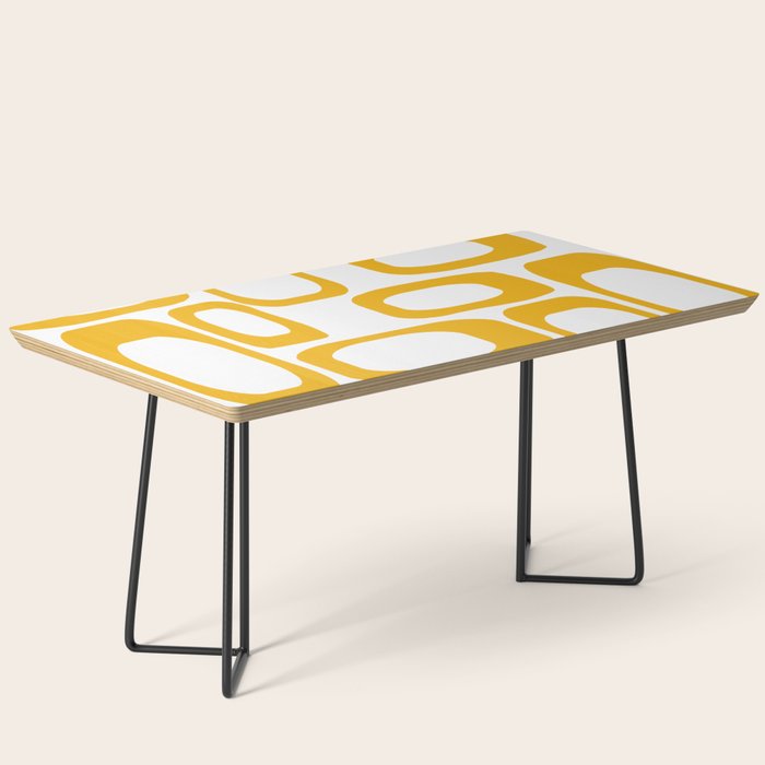 Mid Century Modern Shapes Mustard Coffee Table Gallery Image 1