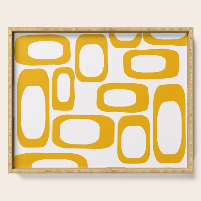 Mid Century Modern Shapes Mustard Serving Tray Gallery Image 1