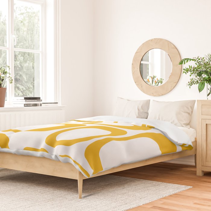 Mid Century Modern Shapes Mustard Duvet Cover Gallery Image 2