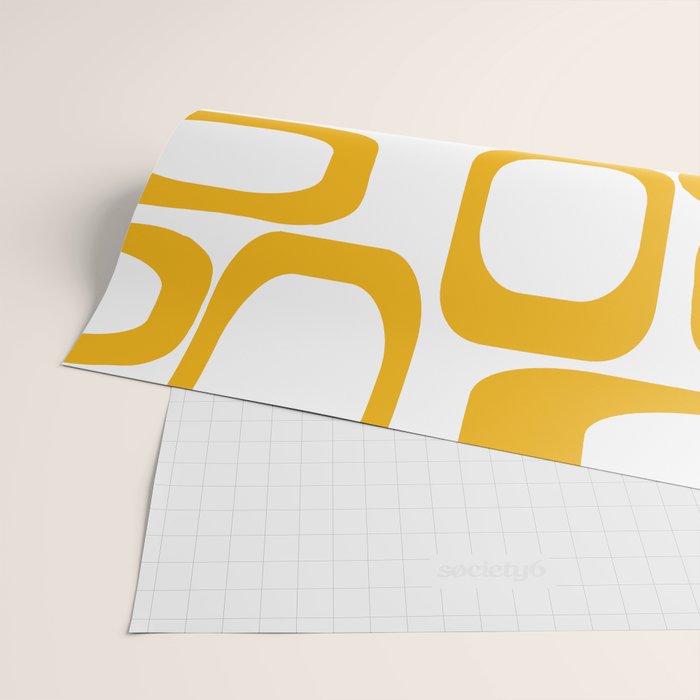 Mid Century Modern Shapes Mustard Wrapping Paper Gallery Image 2