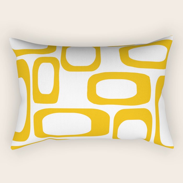 Mid Century Modern Shapes Mustard Rectangular Pillow Gallery Image 2