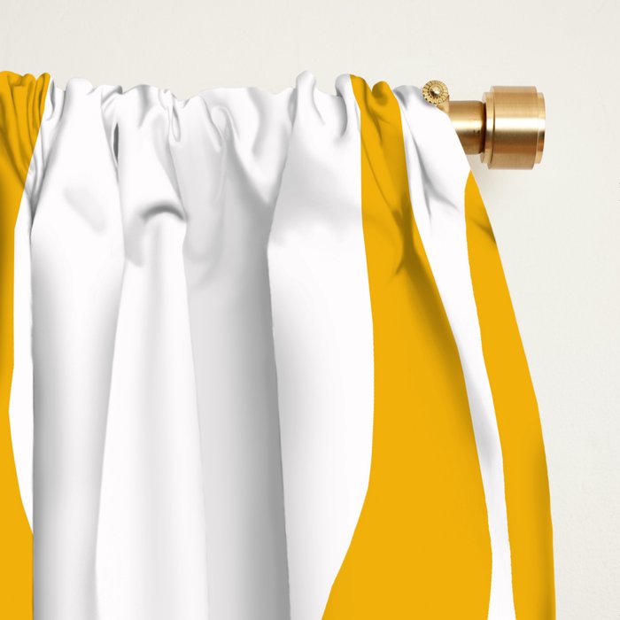 Mid Century Modern Shapes Mustard Window Curtain Gallery Image 2