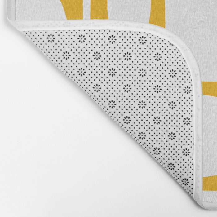 Mid Century Modern Shapes Mustard Bath Mat Gallery Image 2
