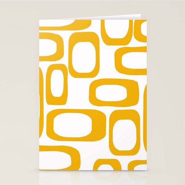 Mid Century Modern Shapes Mustard Stationery Card Gallery Image 1