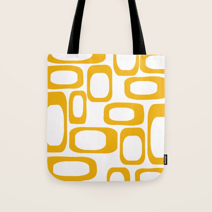 Mid Century Modern Shapes Mustard Tote Bag Gallery Image 1
