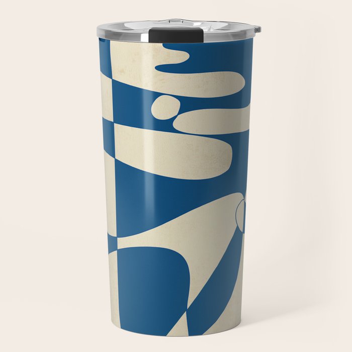 Modern Abstract Depth - Cobalt Travel Mug Gallery Image 1
