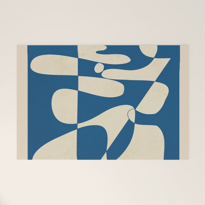 Modern Abstract Depth - Cobalt Welcome Mat Gallery Image 1