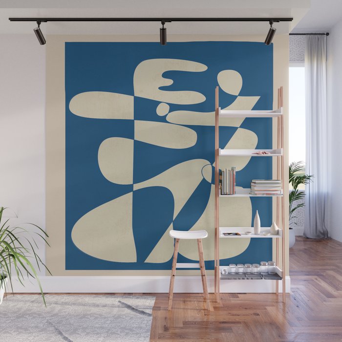 Modern Abstract Depth - Cobalt Wall Mural Gallery Image 1