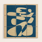Modern Abstract Depth - Cobalt Wood Wall Art Gallery Image 1