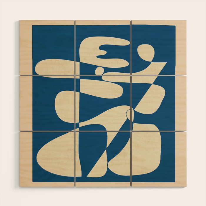 Modern Abstract Depth - Cobalt Wood Wall Art Gallery Image 1
