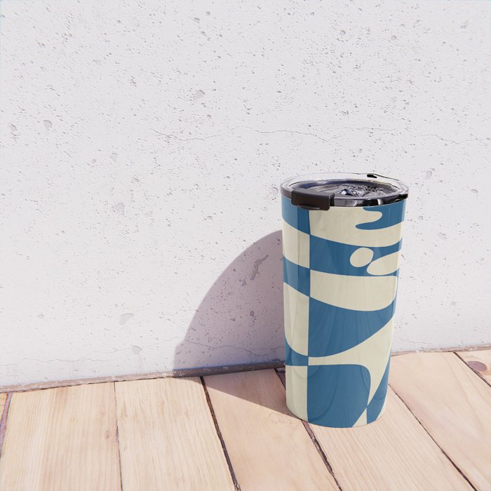 Modern Abstract Depth - Cobalt Travel Mug Gallery Image 4