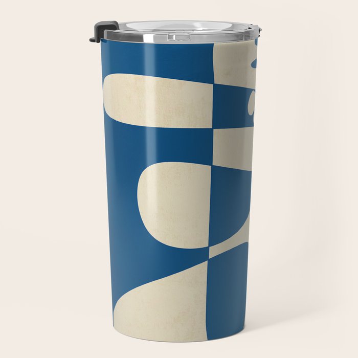 Modern Abstract Depth - Cobalt Travel Mug Gallery Image 3