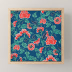 Red Peony Navy Mini Art Print Gallery Image 1