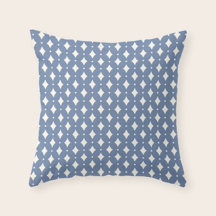 Vintage Stars V Blue Throw Pillow Gallery Image 6