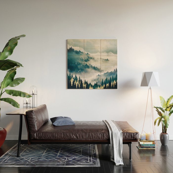 Misty Mountains Wood Wall Art Gallery Image 2