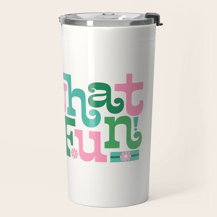 Oh What Fun - Pink and Green Travel Mug Gallery Image 2