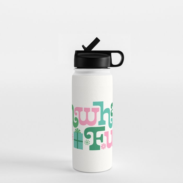 Oh What Fun - Pink and Green Water Bottle Gallery Image 1