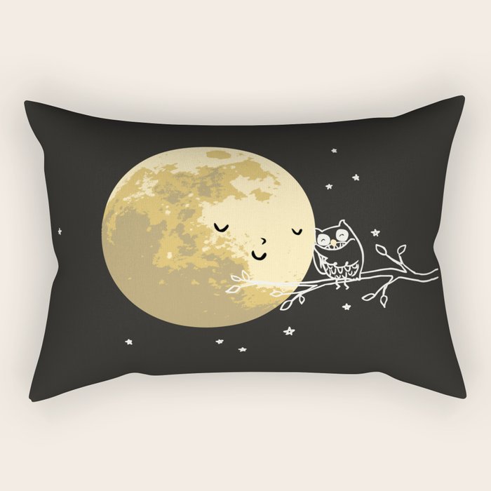 Owl and Moon Rectangular Pillow Gallery Image 2