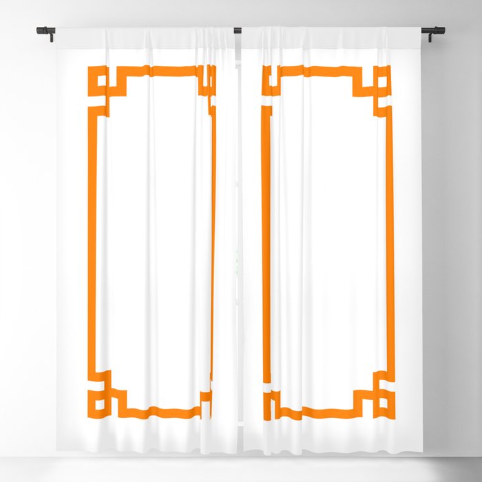 Orange Greek Key Square Border Window Curtain Gallery Image 5