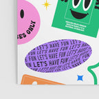Retro funny sticker label cartoon pattern Poster Gallery Image 3