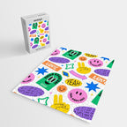 Retro funny sticker label cartoon pattern Jigsaw Puzzle Gallery Image 2