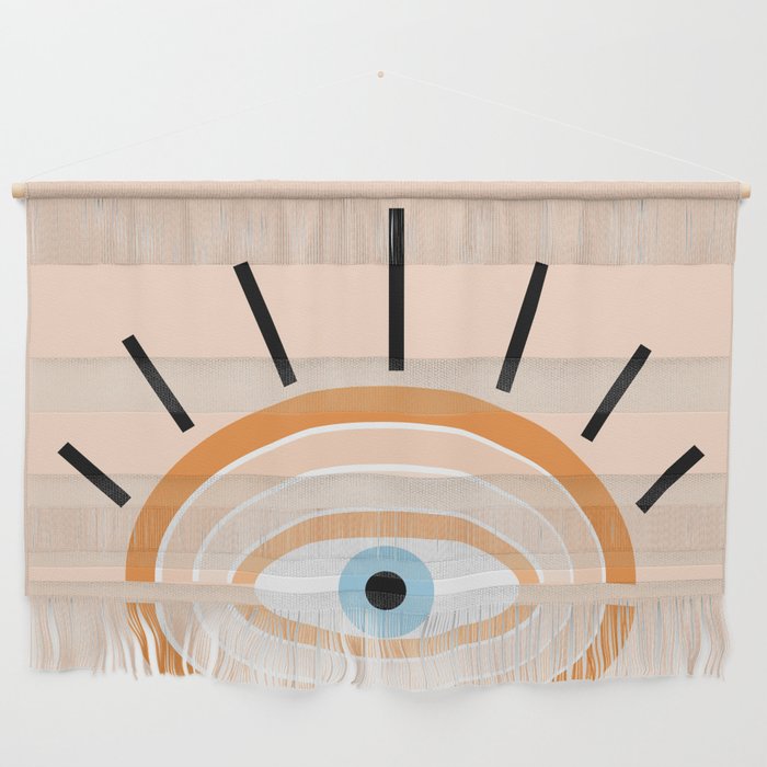 Retro evil eye - earthy Wall Hanging Gallery Image 1