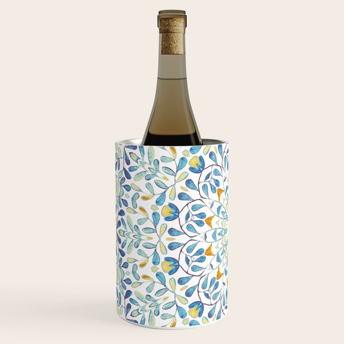 Beautiful Mint Green & White Moroccan Mandala Art Wine Chiller Gallery Image 2