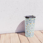 Beautiful Mint Green & White Moroccan Mandala Art Travel Mug Gallery Image 4
