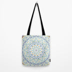 Beautiful Mint Green & White Moroccan Mandala Art Tote Bag Gallery Image 2