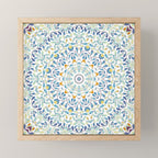 Beautiful Mint Green & White Moroccan Mandala Art Mini Art Print Gallery Image 1