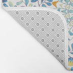 Beautiful Mint Green & White Moroccan Mandala Art Bath Mat Gallery Image 2