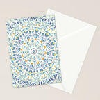 Beautiful Mint Green & White Moroccan Mandala Art Stationery Card Gallery Image 2