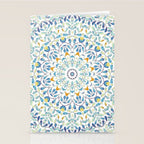 Beautiful Mint Green & White Moroccan Mandala Art Stationery Card Gallery Image 2