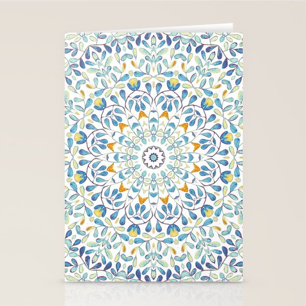 Beautiful Mint Green & White Moroccan Mandala Art Stationery Card Gallery Image 2