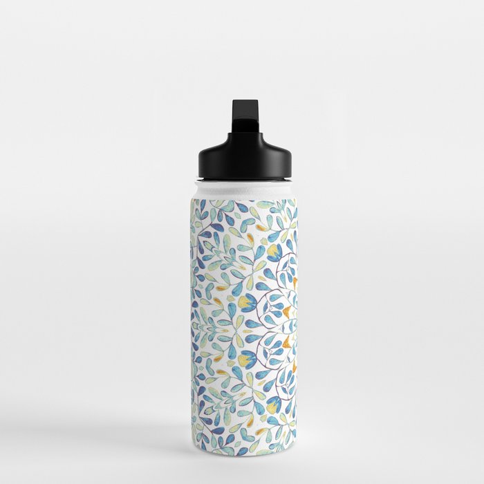 Beautiful Mint Green & White Moroccan Mandala Art Water Bottle Gallery Image 3